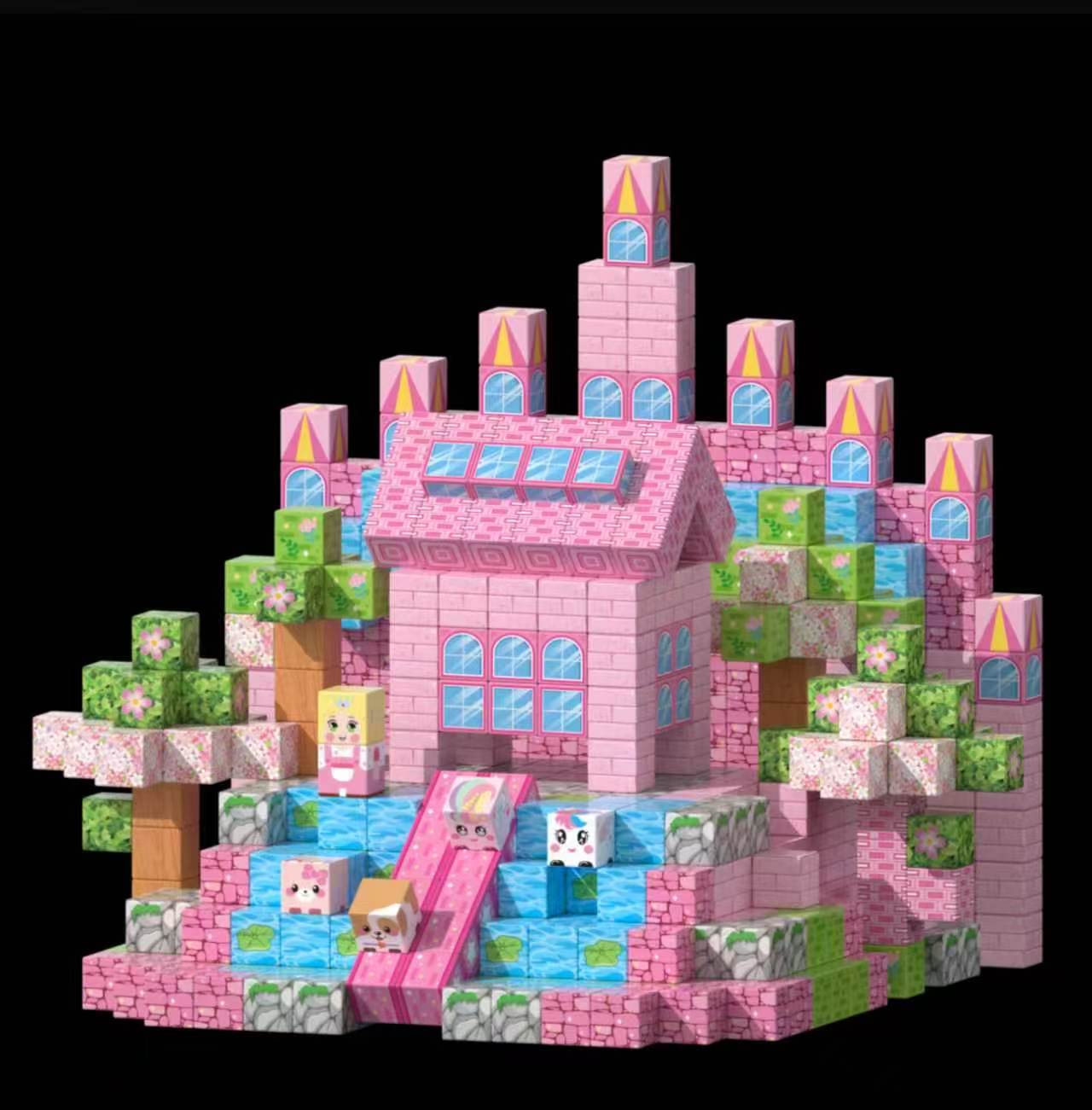 Bloques Magnéticos de Construcción de Castillo My Mini World de Amazon, Azulejos Magnéticos, Juguete de Bloques de Construcción Magnéticos DIY para Niños