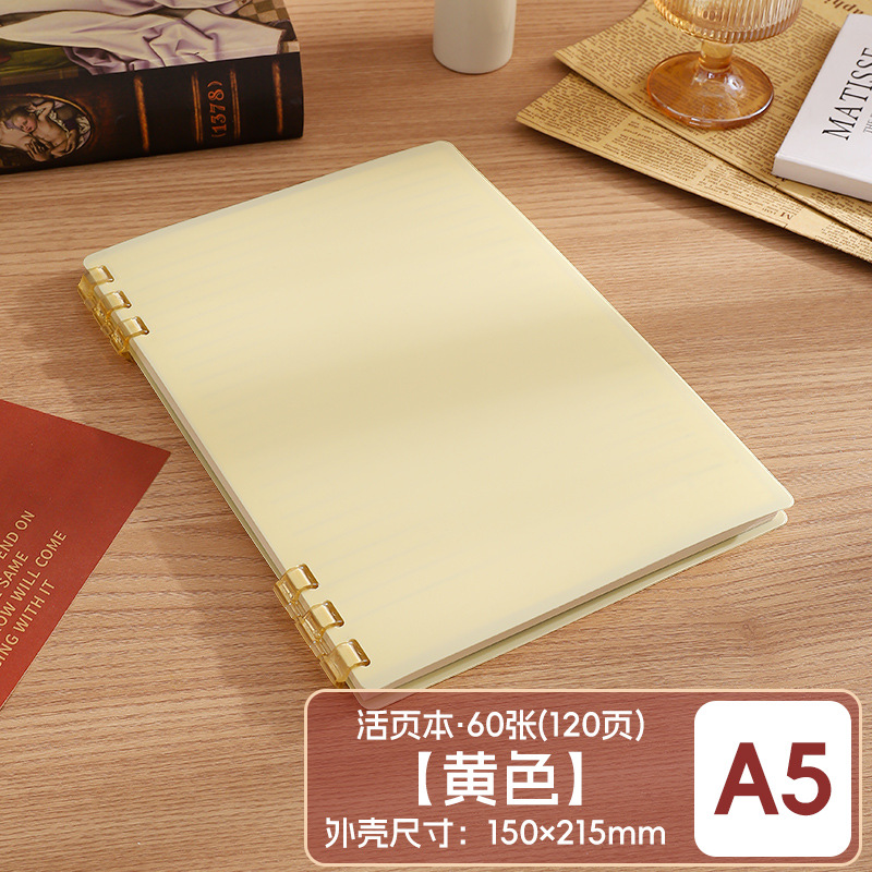 Este cuaderno de hojas sueltas B5 se puede desmontar para reemplazar el núcleo, la portada de las hojas sueltas PP respetuosas con el medio ambiente no presiona el libro de bobinas engrosadas a Mano.