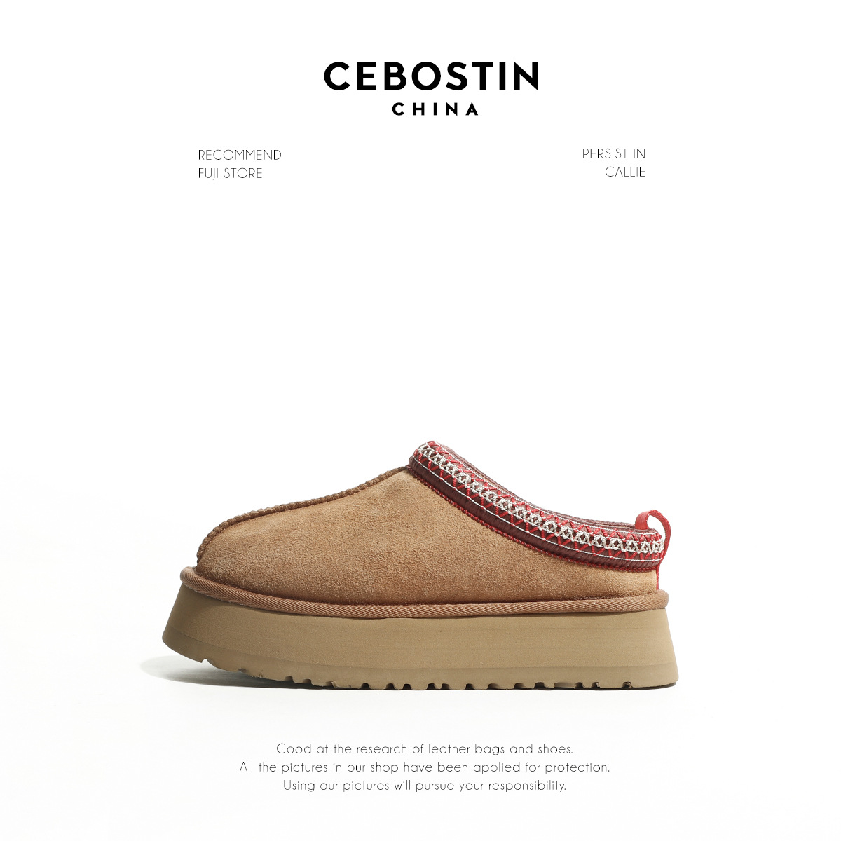 Chao Bunan chicas deben ser zapatillas de invierno muffins zapatillas de lana de fondo grueso botas de nieve de mujer