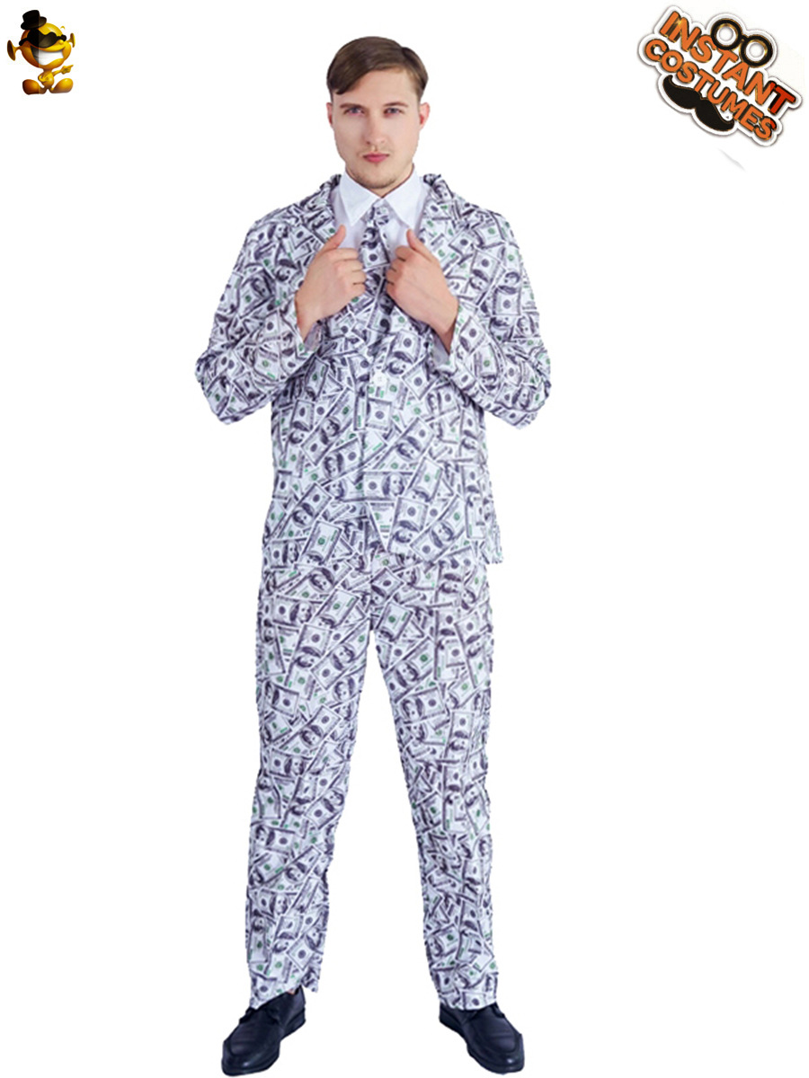 Billete de Banco impreso traje de Halloween ropa de fiesta etapa traje de rendimiento ropa de cosplay traje de fiesta
