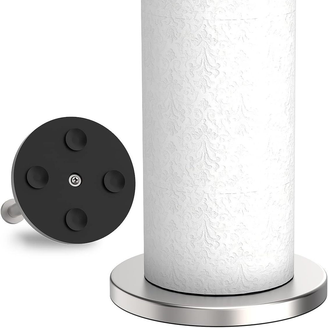 Soporte para rollo de papel de cocina de acero inoxidable, soporte vertical para toallas de papel, soporte para rollo de papel, soporte para envoltura de plástico, soporte para toallas de papel, estante de almacenamiento para toallas de papel