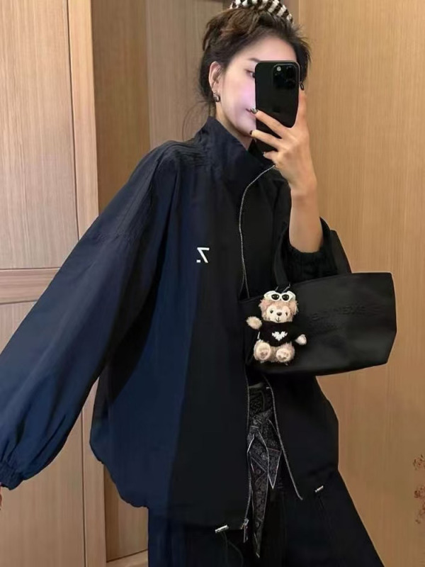 欧货立领外套女2025秋装新款时尚百搭休闲宽松大版棒球服夹克上衣|undefined