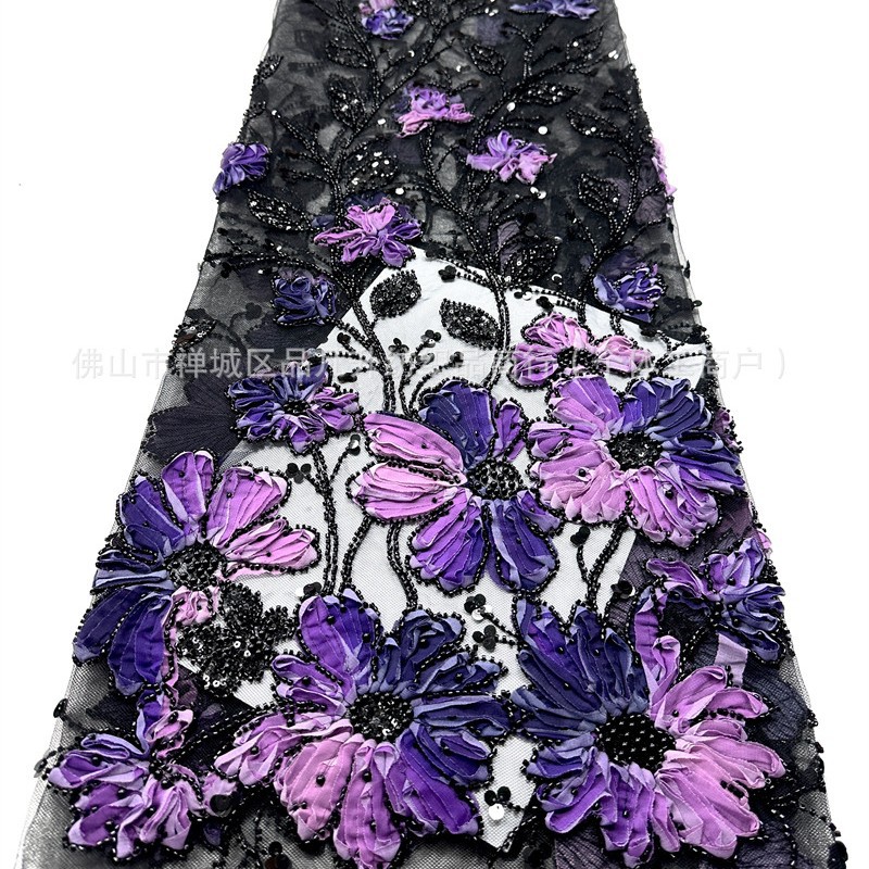 Moda industria pesada Gaoding vestido de boda vestido de cena cheongsam tela tridimensional tablero de chiffon tela bordada