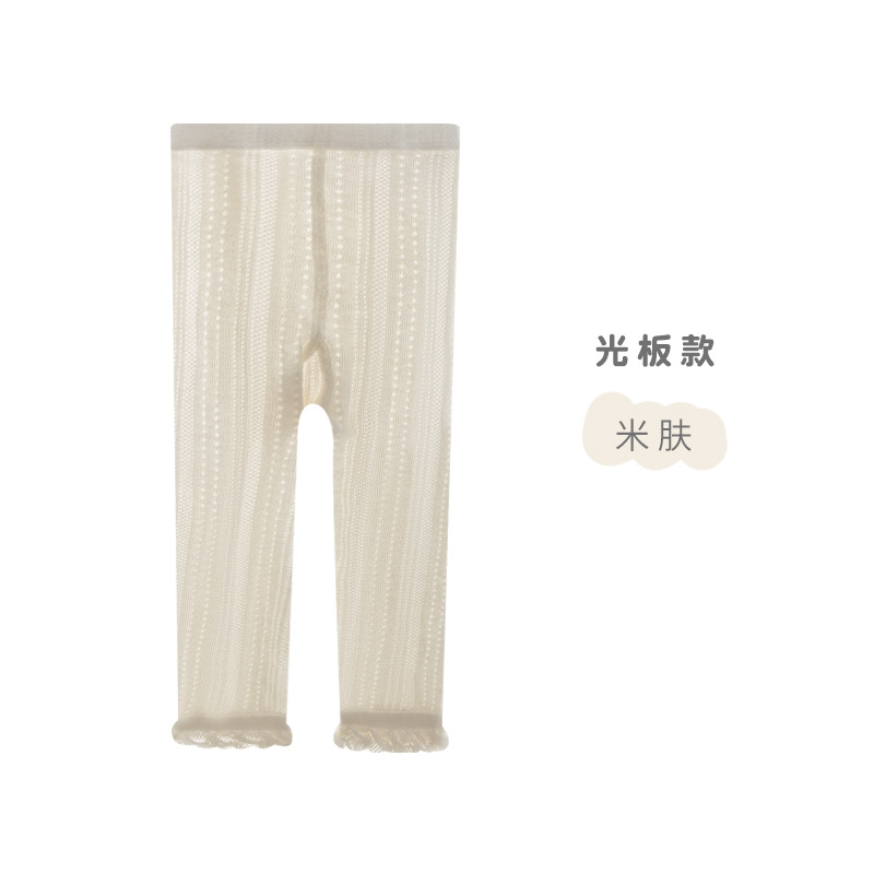 2024 verano nuevo bebé niñas encaje pantalones cortos malla delgada princesa bebé color sólido niñas polainas Calcetines