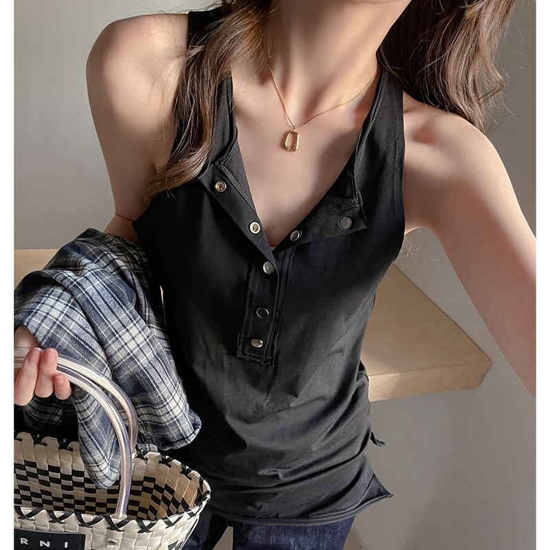 Carefully Selected Lazy Style Buttoned Sleeveless Camisole for Women, 2026 New Model, Loose Mid-Length Top for Layering or Outerwear Carefully Selected Lazy Style Buttoned Sleeveless Camisole for Women, 2026 New Model, Loose Mid-Length Top for Layering or Outerwear
