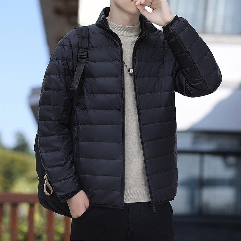 Lightweight 90% down Ribbed Jacket for Men and Women, Outdoor Warm Commuter Casual Couple's Coat, Men's Inner Layer for Outdoor Jackets, Trendy