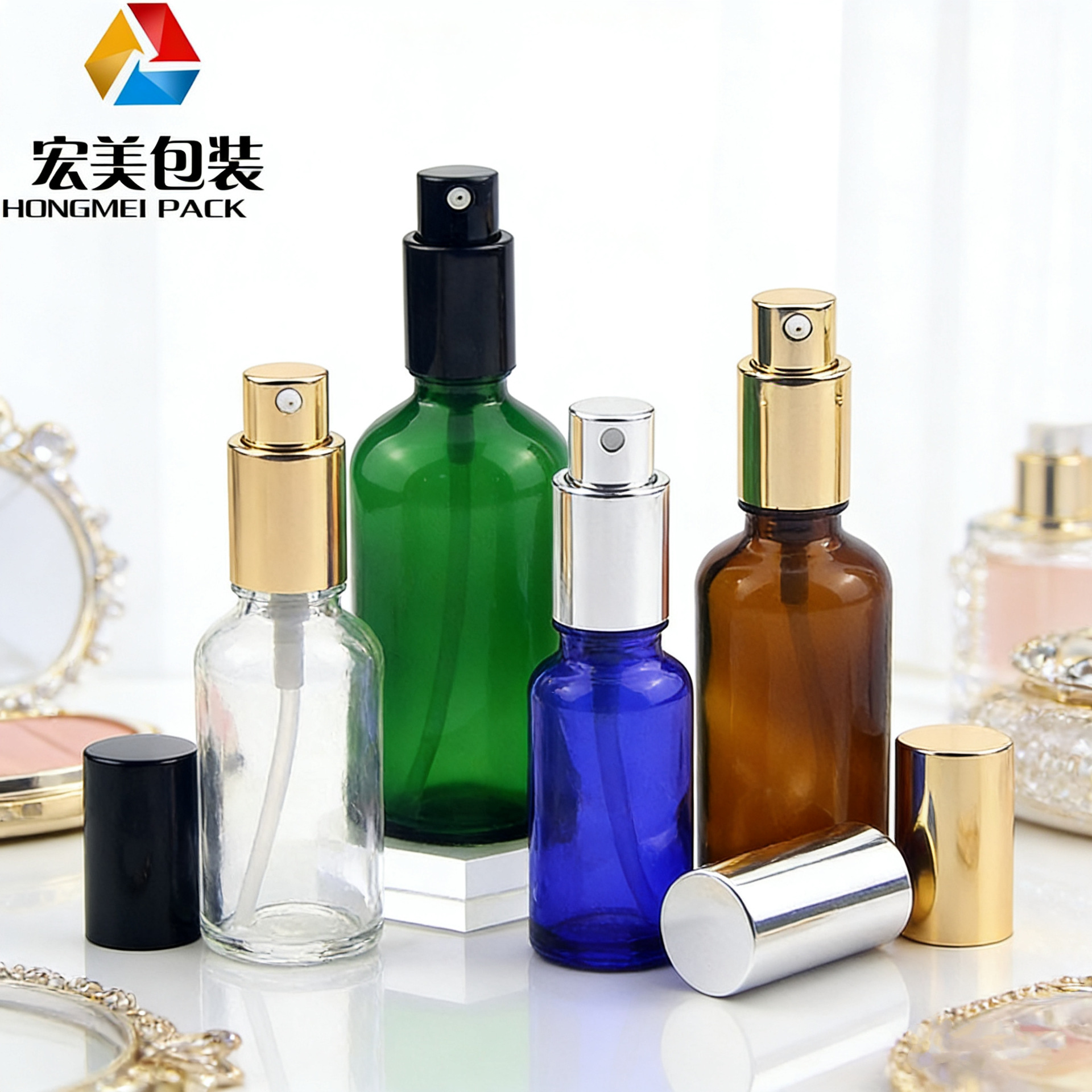 5ml补水喷雾分装瓶透明 100ml茶色乳液瓶 30毫升化妆品玻璃瓶现货