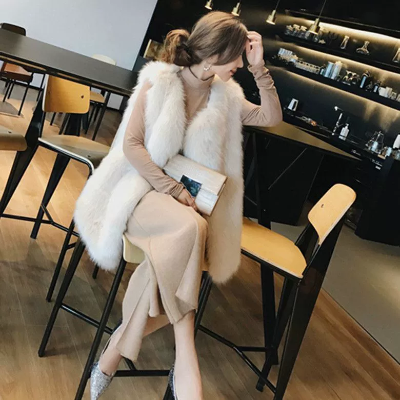 Длинный демисезонный жилет, майка, средняя длина, корейский стиль