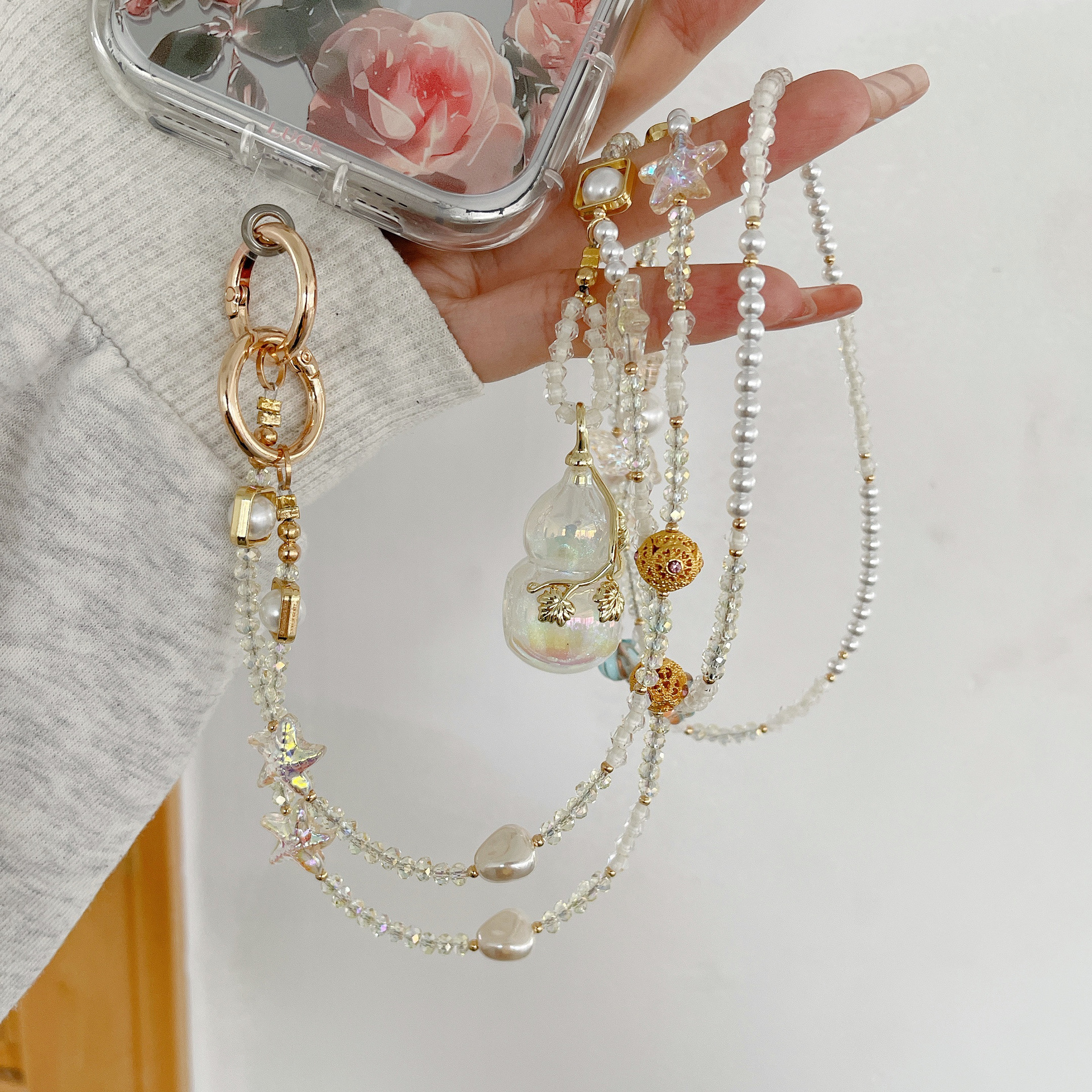 Cadena de teléfono móvil de alta gama hecha a mano boutique, Fulu femenino, suerte, cadena larga, cordón de teléfono móvil de moda, colgante de mensajero largo