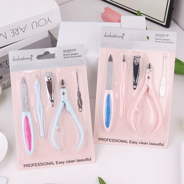 Creative Manicure Care Set, Not Used to Double-Ended Nail Cutters, Dead Skin Scissors, Dead Skin Forks, Nail Clippers, Ear Picks, 5-Piece Set
