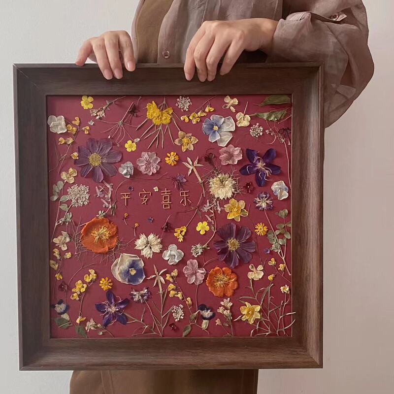 Flower photo frame three-dimensional retro photo frame dried flower plant resin picture frame handmade DI embossed