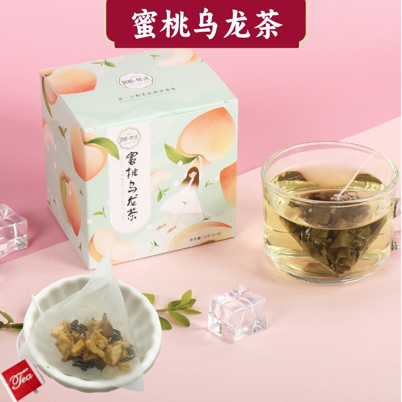 Peach oolong tea jasmine tea rose black tea Oolong osmanthus tea boiled sour plum soup cold tea triangle bag