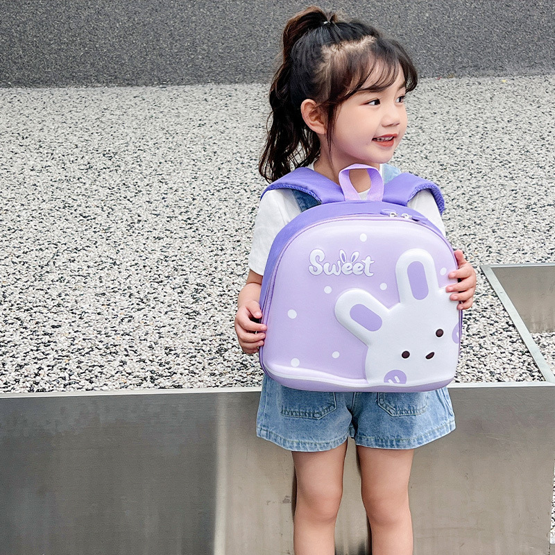 2024 nueva mochila de jardín de infantes lindo conejo bebé mochila de cáscara de huevo para niños y niñas bolsas escolares ligeras