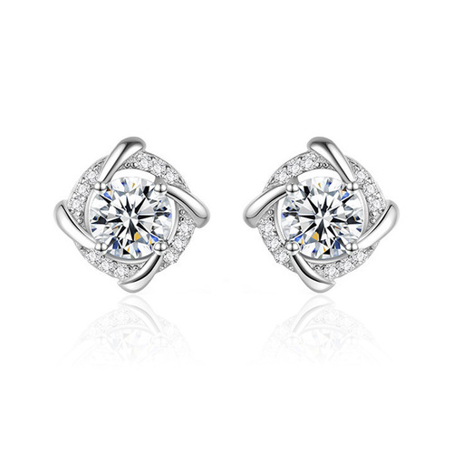 Live simulation of moissanite earrings for women ins love S925 sterling silver needle zircon six-claw moissanite earrings earrings