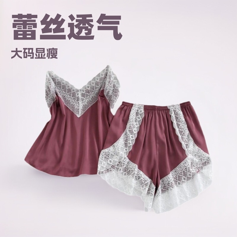 Factory Direct Sales of Women's Sexy Lace Transparent Camisole Nightgowns in Large Sizes for Overseas Markets, Wholesale Thin Sexy Lace Nightwear