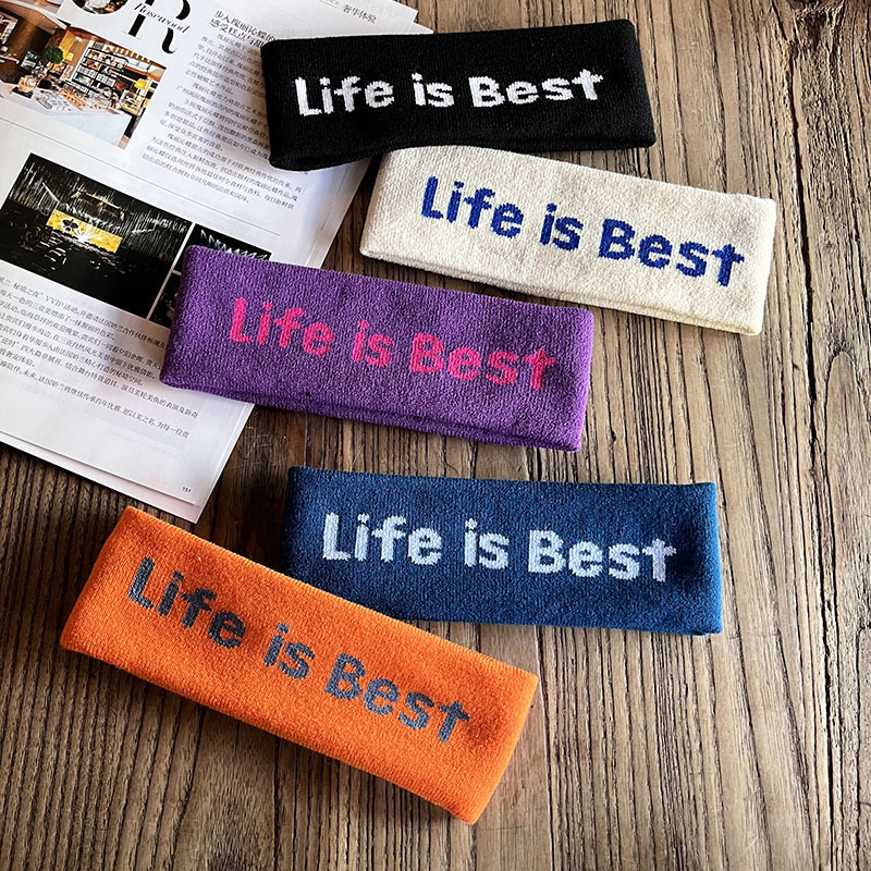 Fitness Sports yoga hair band trendy letters running sweat-absorbent antiperspirant headband fashionable all-match wide-brimmed face washing headband