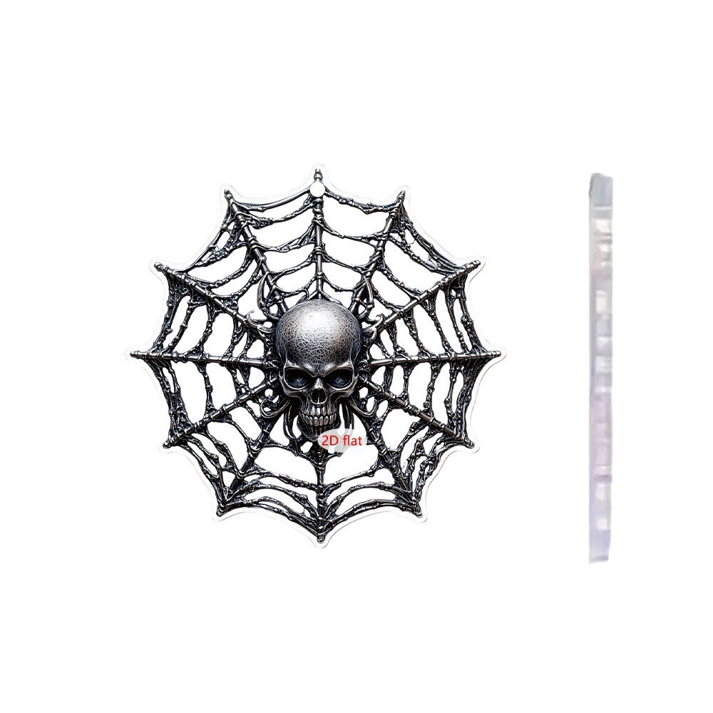 Transfronterizo nuevo Halloween calabaza linterna hoz araña 2D plano acrílico mochila colgante de coche llavero