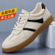 Top Layer Cowhide Hollow Breathable Casual Summer Men's Board Shoes Trendy White Shoes Wear-resistant Soft-soled Leather Hole Shoes