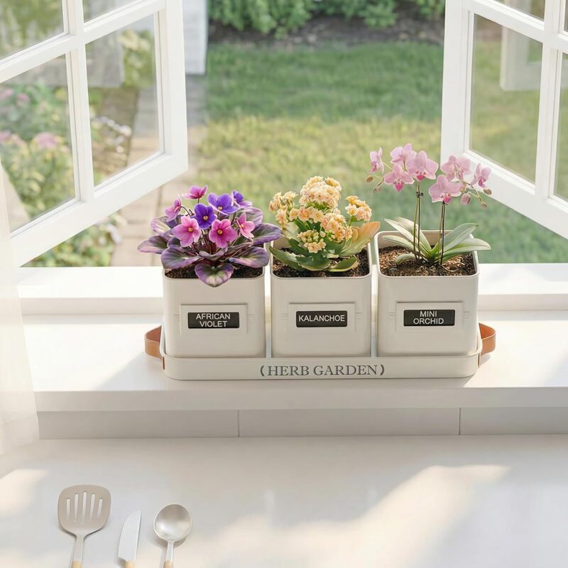 Cross-Border Popular High-Quality White Porcelain Herb Planting Set for Balcony Decoration, 3-Piece, Oem Customization Cross-Border Popular High-Quality White Porcelain Herb Planting Set for Balcony Decoration, 3-Piece, Oem Customization