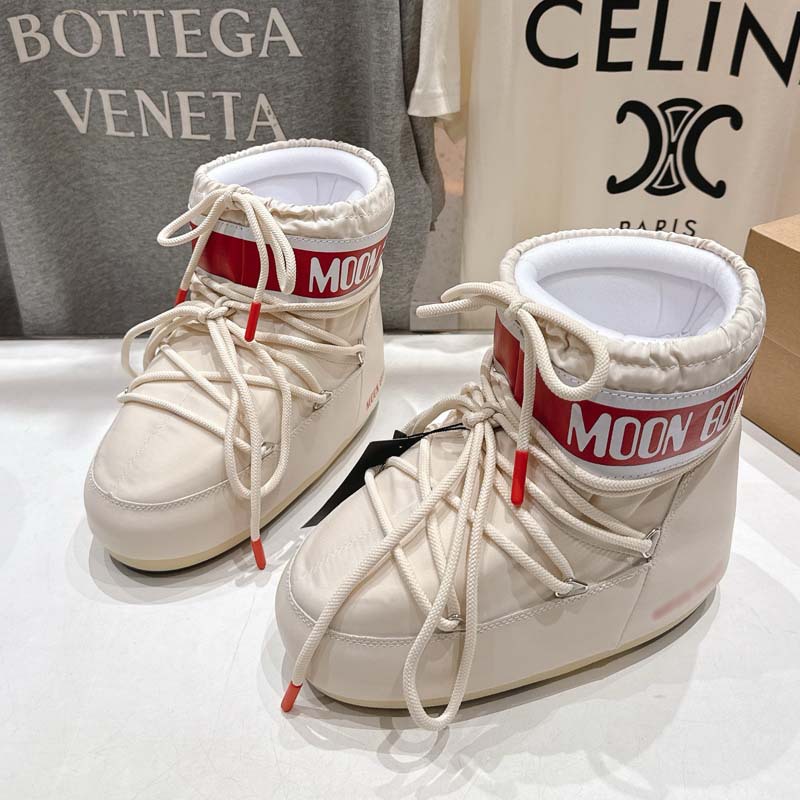 广州原标专柜品质欧美大牌保暖厚底丑萌月亮短筒雪地靴痞幼同款潮