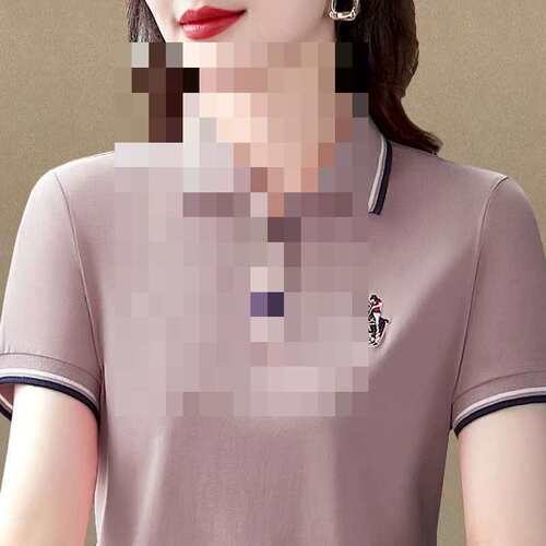 Summer Korean style women's short-sleeved shirts, dress for age-reducing middle-aged mothers, large size casual sweatshirt tops
