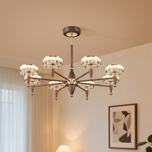 法式覆古客厅吊灯新中式中古风轻奢高档大气家用广东中山大厅灯具