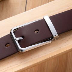 Pure cowhide leather belt fashion men's first layer cowhide alloy clip pin buckle genuine leather belt business leatherbelt