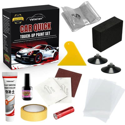 Car quick-dry touch-up paint kit for repairing scratches, chipped paint, and dents, exclusively for cross-border sales, car touch-up pen (Avtomobil boya qələmləri) - standard-white-soft-tube-touch-up-paint-kit