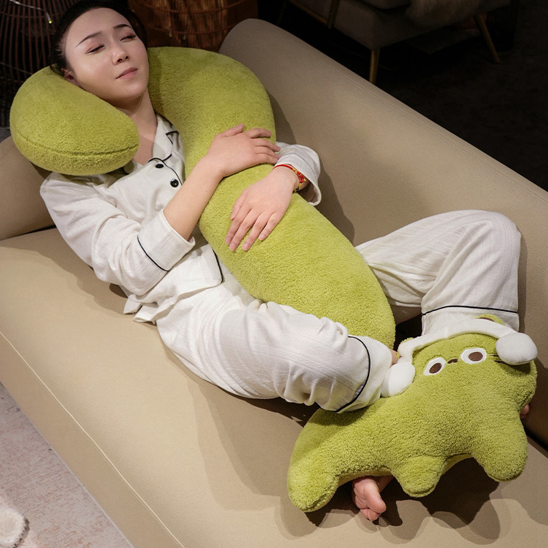 INS viento punto de interrogación felino almohada de brazo largo almohada de pierna almohada de dopamina almohada de cabecera nueva almohada de sueño fábrica directa