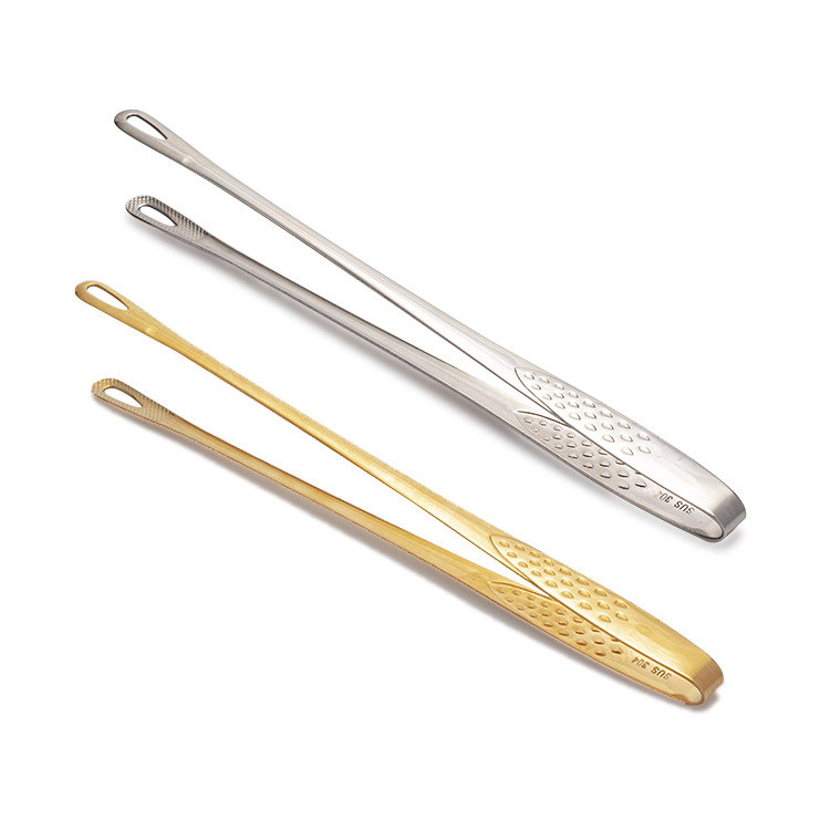 Acero inoxidable 304 estilo coreano al aire libre barbacoa clip filete clip alargado comida clip barbacoa tijeras
