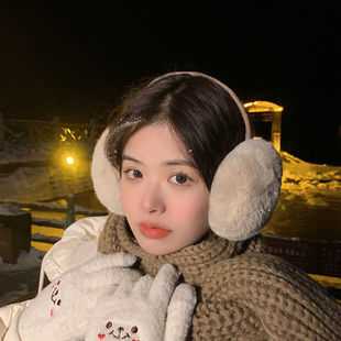 Winter high-value simple Korean-style earmuffs for women warm and cute winter anti-freeze anti-cold foldable earmuffs for students