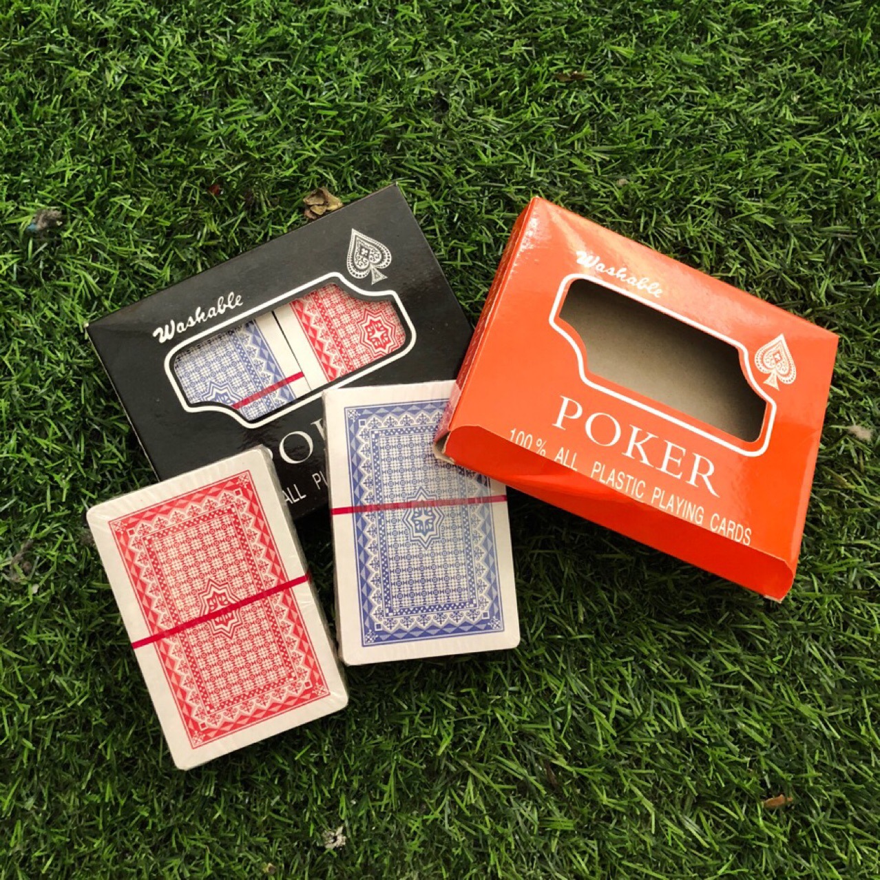 Tarjetas de juego de papel doble pago 2 paquetes rojo y azul cada mitad 280 gramos de tarjetas de juego de cartas image 3