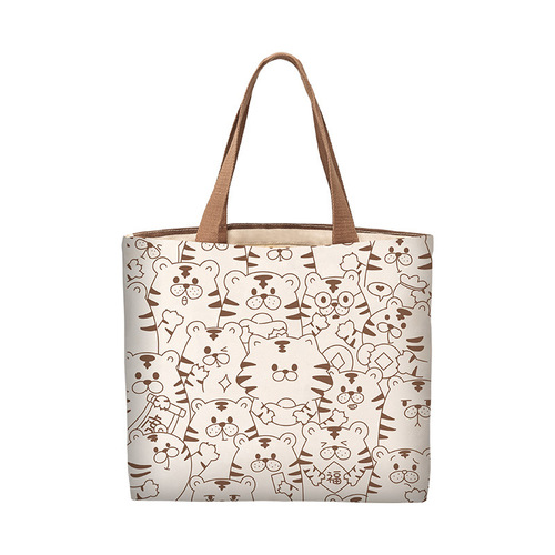 Canvas bag for women, Korean style 2024 new single shoulder handbag, suitable for college students, fashionable and large capacity, dropshipping one piece.