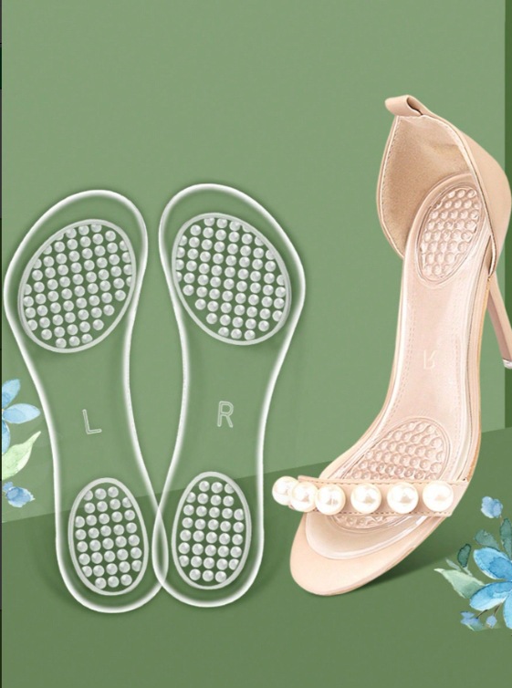 Silicone siete puntos almohadilla de verano invisible antideslizante amortiguador tacones altos sandalias especial almohadilla de zapatos cómodas para proteger los pies inhibidores de bacterias image 10