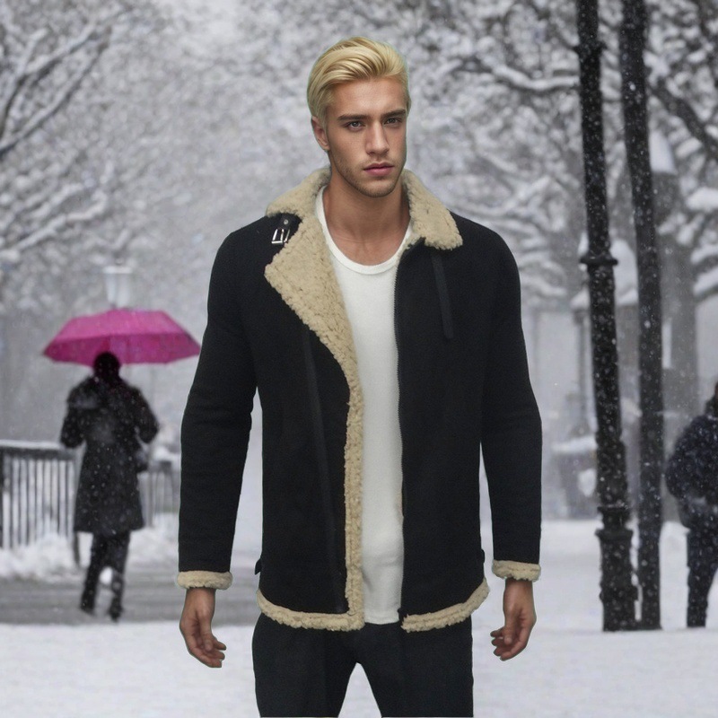 2024 new integrated lamb men's with thickened fur and suede jacket_voghion.com
