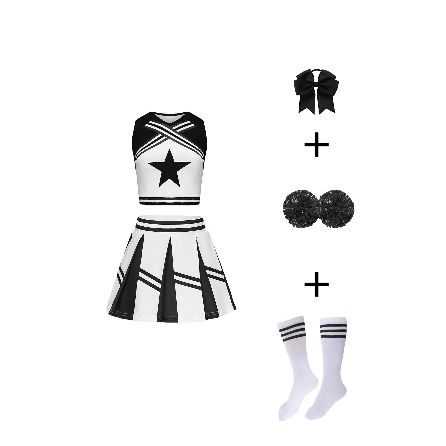 Cross-Border Amazon Popular Campus Cheerleading Stage Competition Performance Suit Girls Dress Sleeveless