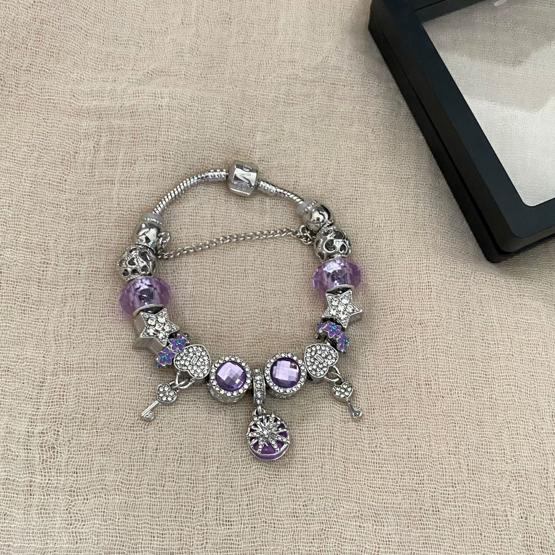Подвеска с аметистом, бисер bracelet, ювелирные изделия, стиль light luxury