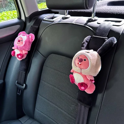 Seat belt shoulder pad | little beaver loopy ruby