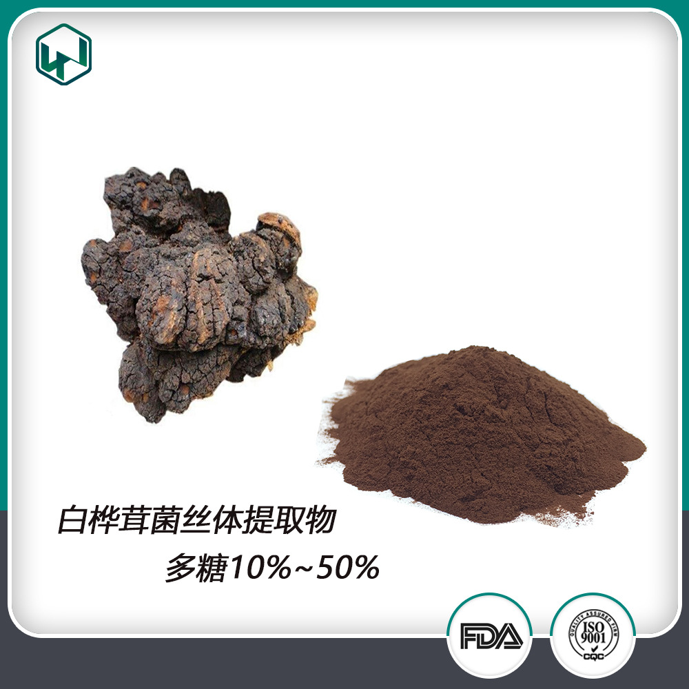 白桦茸菌丝体提取物 多糖10%~50%保健品原料 现货包邮欢迎采购
