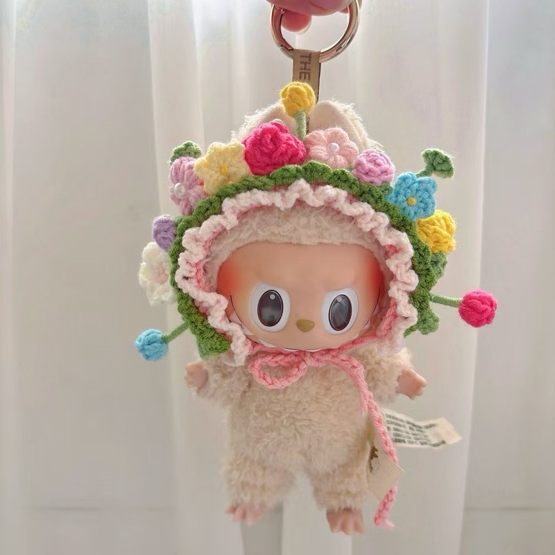 ウール編み LABUBU ラブブヘアピン ヘアバンド ベビー服 帽子 人形 交換用よだれかけ アクセサリー|undefined