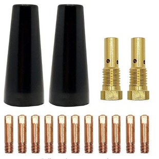 Gasless WeldiNg Set 14PCS KP3493-1 Gasless Nozzle 35N CoNNectiNg Rod