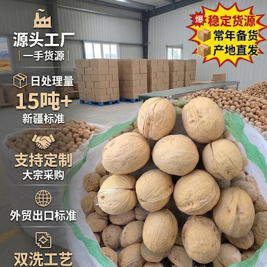 新疆双洗 33核桃大货出口产地直发稳定供货核桃原料批发漂白核桃