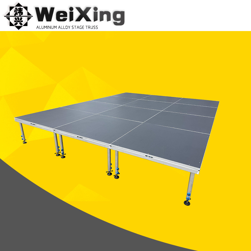 Aluminum Alloy Simple Assembly Stage, Quick-Install Four-Column Mobile Production Direct Sales Modular T-Stage, Adjustable Height Assembly