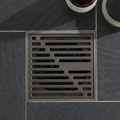 All-copper shower drain with gray color, large capacity bathroom shower room, balcony washing machine, large capacity sewer odor eliminator