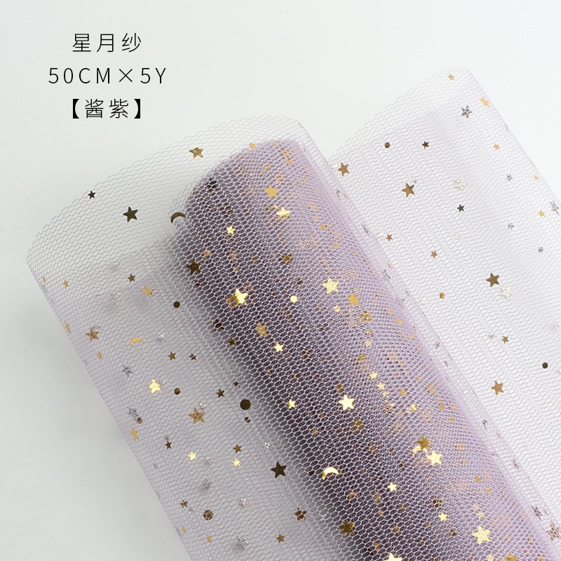 Embalaje de flores de Roland, gasa de alta gama, hilo Xingyue, ramo coreano, arte floral, material de embalaje, hilo de estampado en caliente