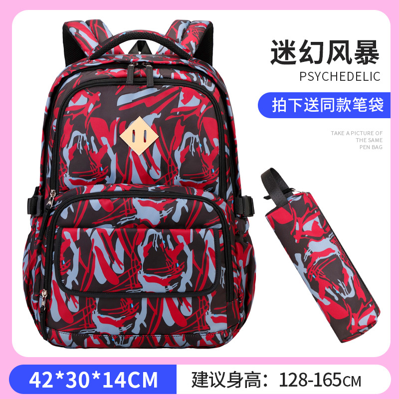 Mochila escolar transfronteriza Amazon estudiantes de primaria para niñas de grado 5-6 con el mismo estuche para lápices mochila ultraligera de gran capacidad para hombres