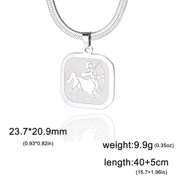 Retro matte square pendant