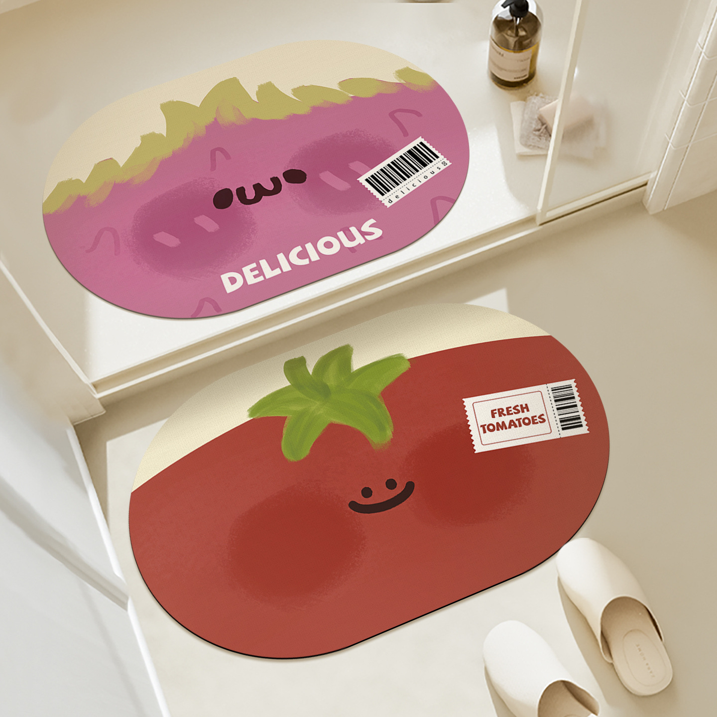 Cartoon Bathroom Absorbent Floor Mat Bathroom Door Non-Slip Foot Mat Bathroom Shower Mat Toilet Carpet Home