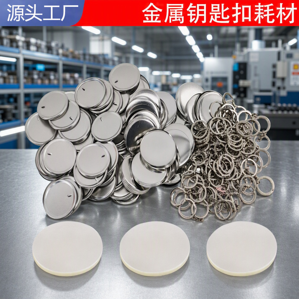 58mm metal badge keychain consumables, blank keychain material, tinplate keychain