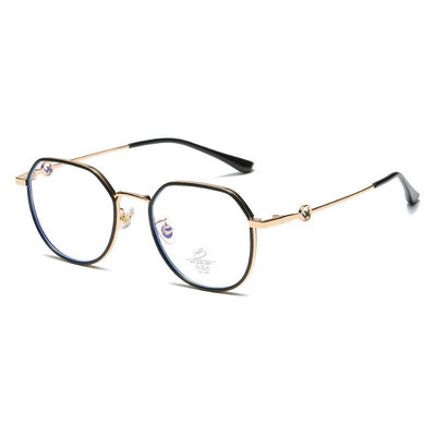 Xiaohongshu's same style black frame glasses without makeup artifact anti-blue light glasses frame women's large frame flat glasses trend 0672